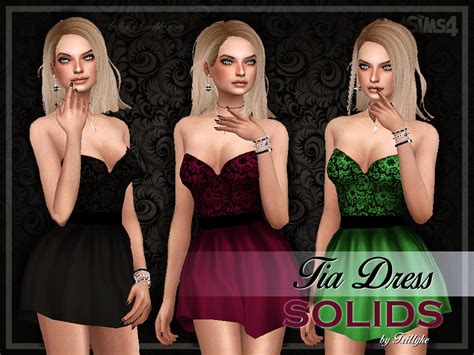 The Sims Resource Trillyke Tia Dress 2 Versions Mesh Needed