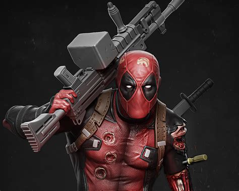 Download Stl File Deadpool Statue • 3d Printing Model ・ Cults