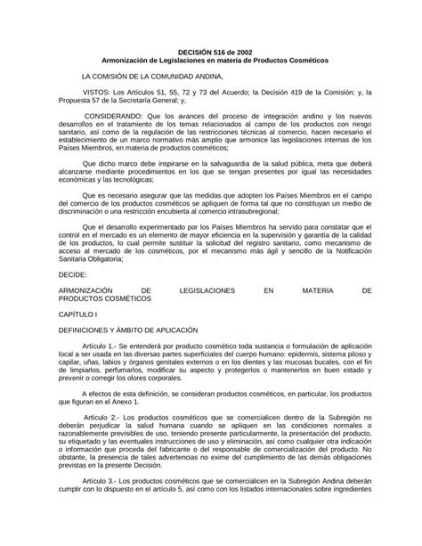 Pdf Decisi N De Armonizaci N De Legislaciones En Materia De