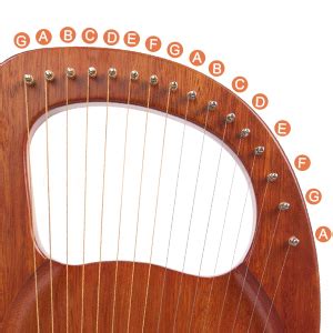 Aklot Lyre Harp Metal Strings Bone Saddle Mahogany Lye Harp With