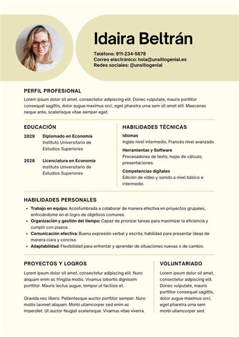 Explorá Plantillas De Cv Sin Experiencia Personalizables Gratis Canva