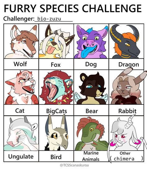 Furry Species Challenge 2021 By Bio Zuzu On Deviantart