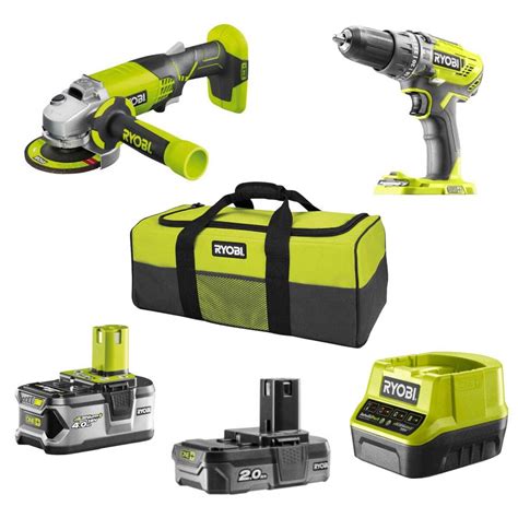 Ryobi Kit Trapano Smerigliatrice Senza Fili Include