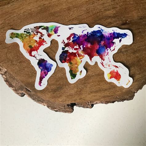 Laptop Decals Global Map Sticker Laptop Stickers Vinyl Sticker Water