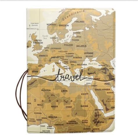 Creative World Map Brown Passport Cover Passport Cover