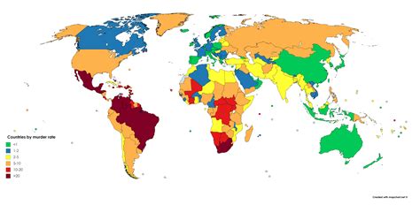 Countries By Murder Rate 2017 Or Latest Year R Mapporn