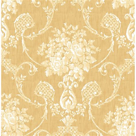 2702 22746 Winsome Mustard Floral Damask Wallpaper By A Street Prints