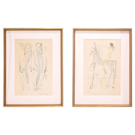 Salvador Dali Original Signed Lithographs With Applied Gold Archival