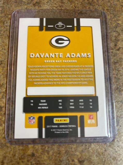 Panini Donruss Davante Adams Mint Green Bay Packers Football