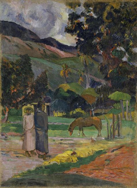 Tahitian Landscape #15 Painting by Paul Gauguin - Fine Art America