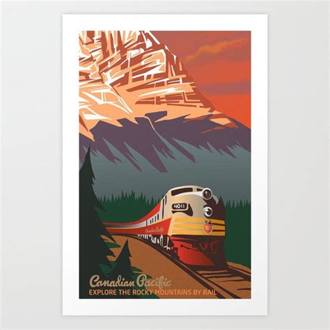 Buy Retro Train Travel Poster Art Print By Sassan Filsoof Worldwide