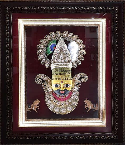 Khatu Shyam Ji D Embossed Handmade Painting With Frame Khatushyamji