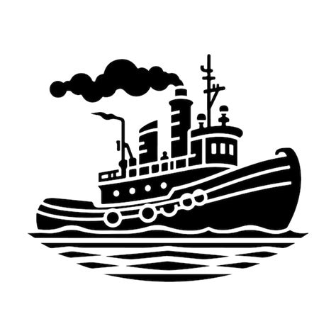 Tugboat Silhouette Vector Illustrations Perfect For Maritime Designs