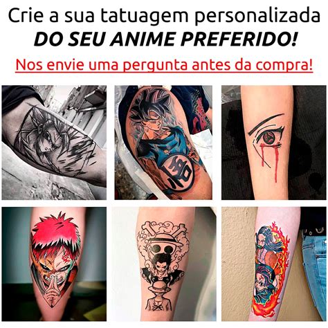 Tatuagem Tempor Ria Customizada Adesiva Personalizada Anime Manga Fake