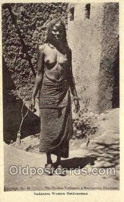 Sudanese Woman Omdourman African Nude Nudes Postcard Post Card Sudanese