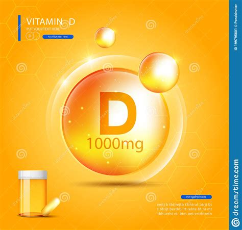 Vitamin D Gold Shining Pill With Chemical Formula Ascorbic Acid