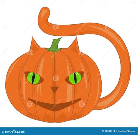 Pumpkin - the cat stock vector. Illustration of cartoon - 78392914