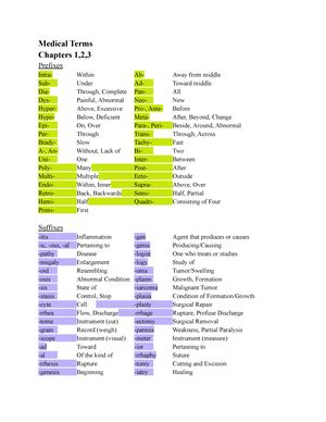 Medical Terminology Chapter Introduction Notes Chapter L