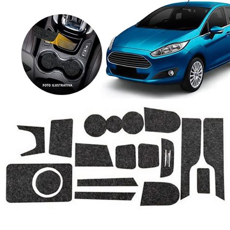 Jogo Tapete Porta Copo Objetos Ford New Fiesta 2018 19 20 21 Submarino