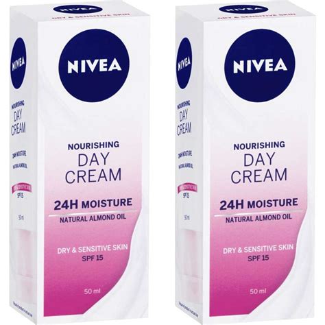 Nivea Nourishing Day Cream Dry Sensitive Skin SPF15 2PK 50ml Woolworths