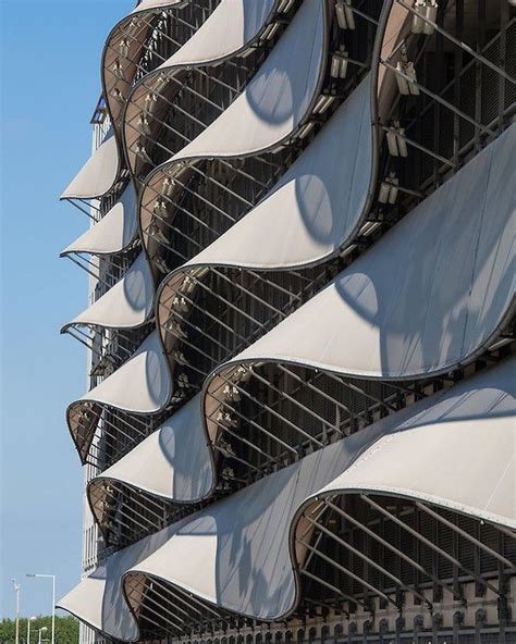 Parametricarchitecture On Twitter Undulating Tensile Fabric Facade Of