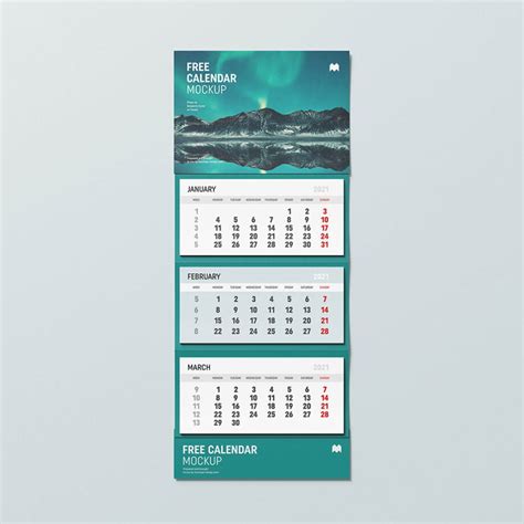 Free Vertical Wall Calendar Mockup Mockuptree
