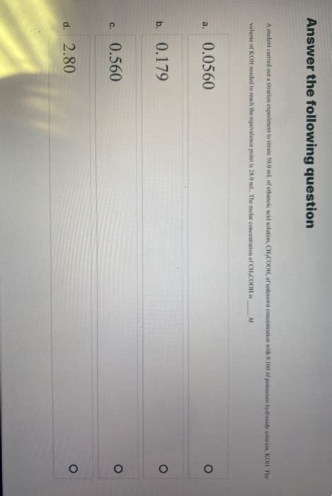 Solved Answer the following question A student carried out a | Chegg.com