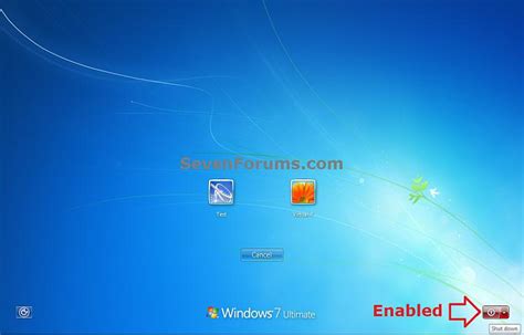 Shut Down Enable Or Disable Shut Down Without Logging On Windows 7