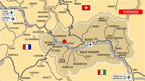 Aosta Valley Transport Map - MapSof.net