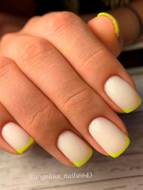 Neon French Manicure Black French Nails French Manicure Nails