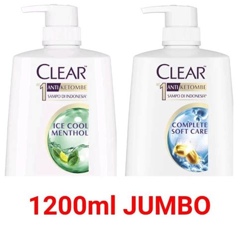 Jual 1200ml Shampo Clear Complete Soft Care Ice Cool Menthol Shopee