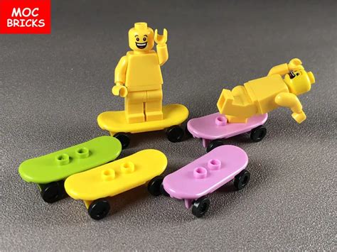 5pcslot Moc Bricks Skateboard With Trolley Wheel Holders And Wheel