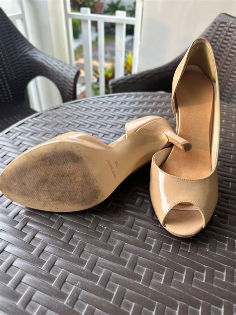 Nine West Nude Patent Heels Women S Fashion Footwear Heels On Carousell