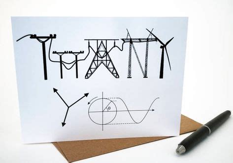 Power Themed Thank You Card Engineering Industrial Electrician