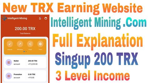 Expired Intelligent Mining Website Full Explanation New TRX Earning