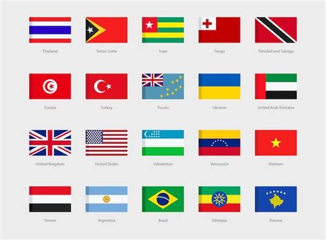 Elementos De Bandeiras De Países Vetor Bandeiras Nacionais Do Mundo