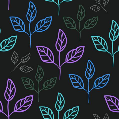 Seamless Pattern Leaves Plant Floral Motif Nature Abstract Print