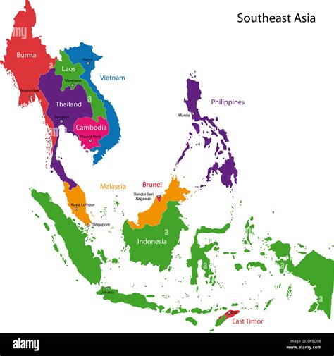 Mapa De Asia Suroriental Fotografía De Stock Alamy