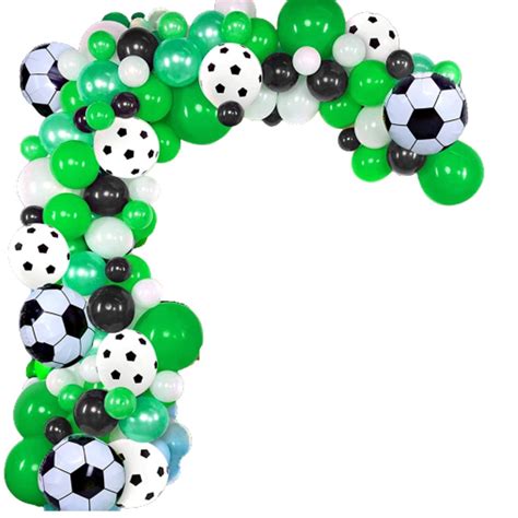 Kit Arco Balão Bexiga Bola Futebol Verde Tiffany Preto Bola