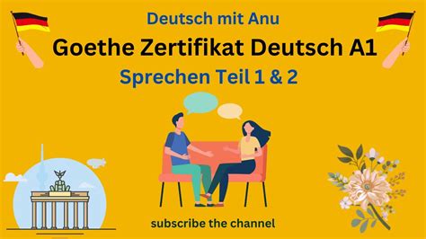 Goethe German A1 Exam Speaking Part Sprechen Teil 1 2 Deutsch