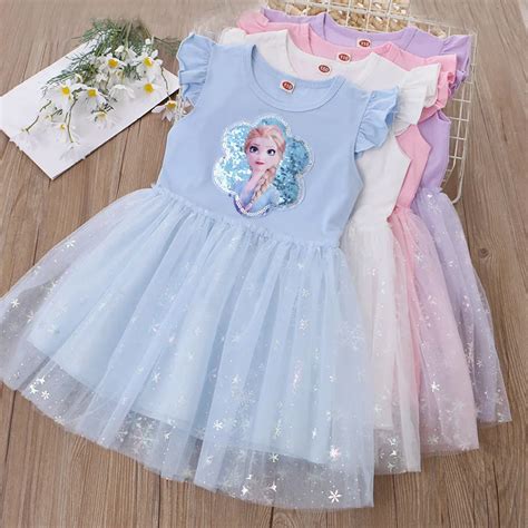 Disney Girls Frozen Princess Dress Roupa De Crian A Vestido De Baile