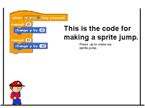 A Simple Script On How To Make A Sprite Jump On Scratch