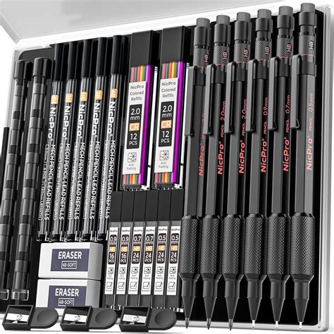 Amazon Nicpro Pcs Art Mechanical Pencil Set In Case Metal