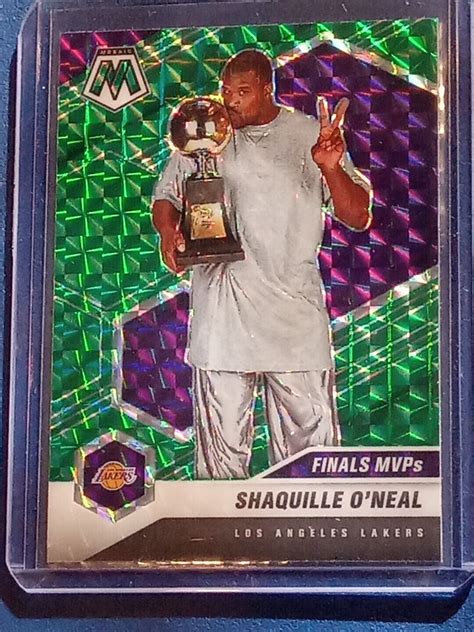 2020 21 PANINI MOSAIC SHAQUILLE O NEAL GREEN PRIZM 300 FINALS MVPS