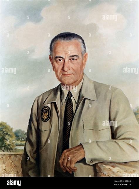 U.S. Presidential history portrait of Lyndon B. Johnson Stock Photo - Alamy