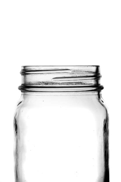 premium photo empty glass jar detail isolated  white