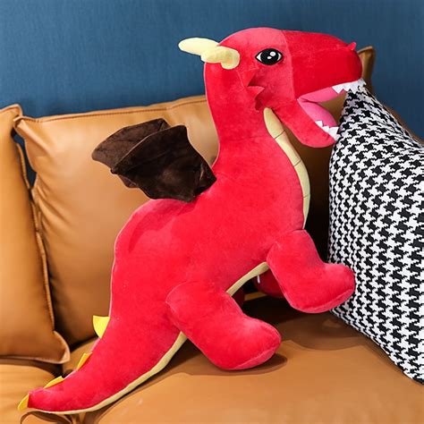 Giant Dragon Plush Green And Red 6080 Cm Alwaysplushie