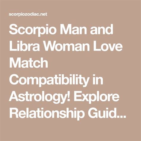 Scorpio Man And Libra Woman Love Match Compatibility In Astrology