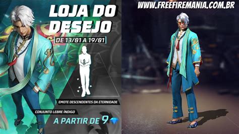 Free Fire Loja Do Desejo Pacote Lebre Ndigo E Emote