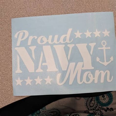 Navy Mom Rhinestone Decal Patriotic Navy Armed Forces Etsy